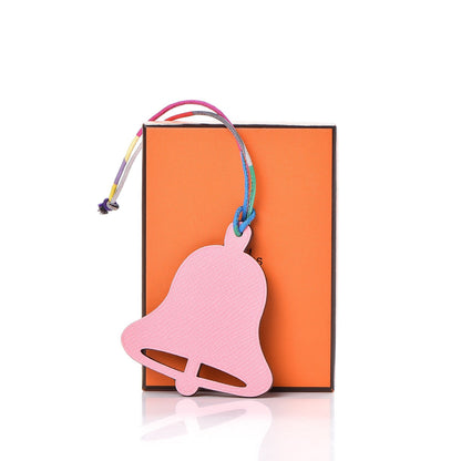 Hermes Togo Epsom Petit H Bell Bag Charm Bleu Indigo Rose Confetti 4 of 4