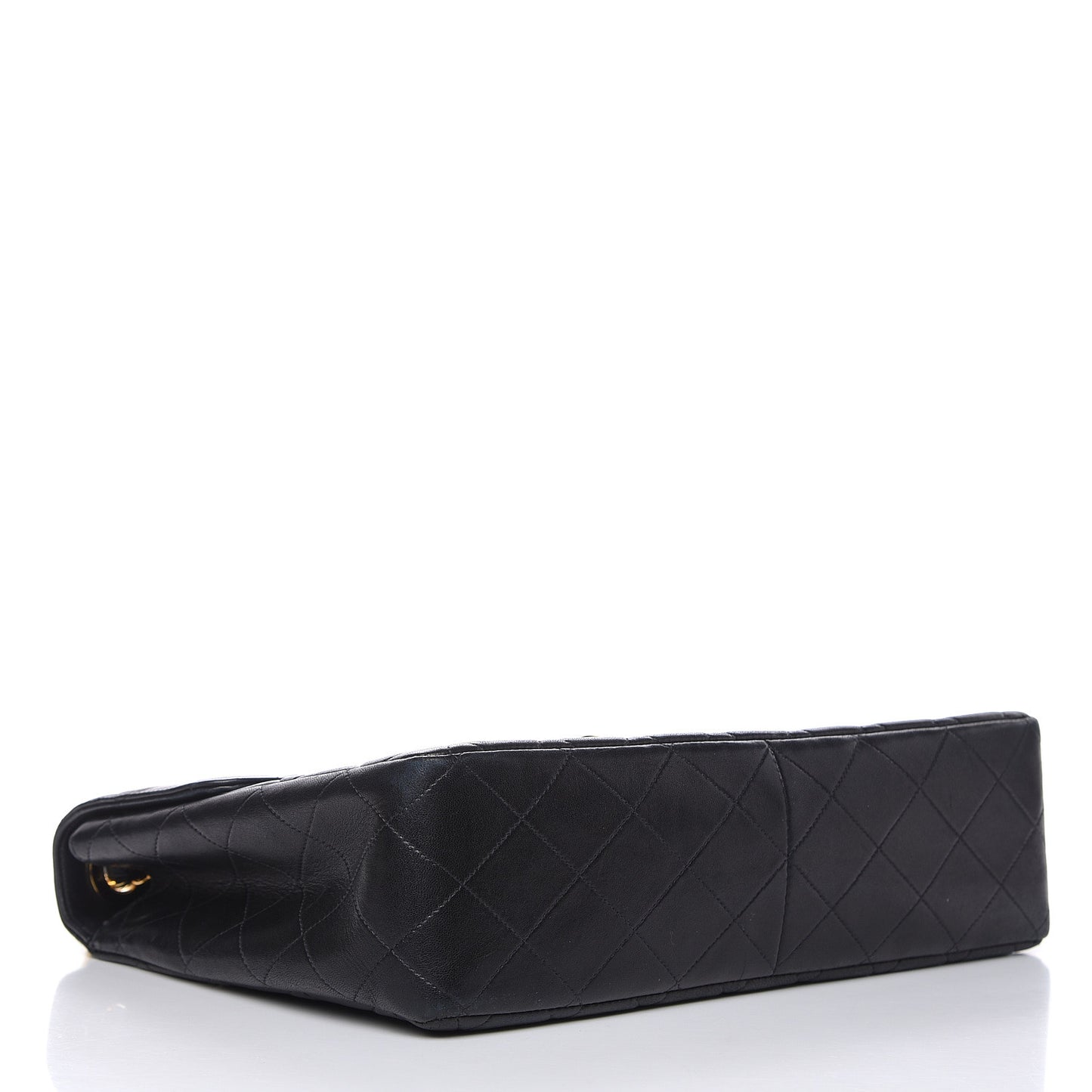 Lambskin Quilted XL Jumbo Single Flap Black