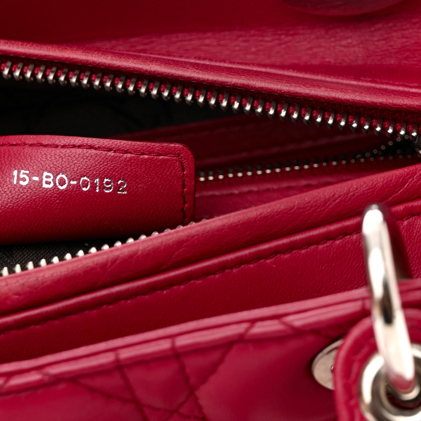 Lambskin Cannage Medium Lady Dior Fuchsia