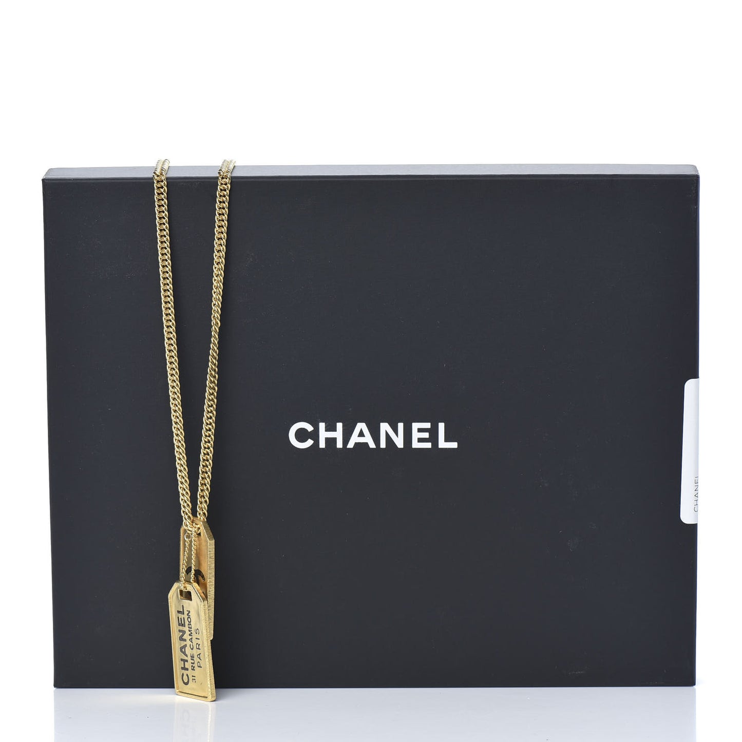 ID Dog Tag Charm Necklace Gold