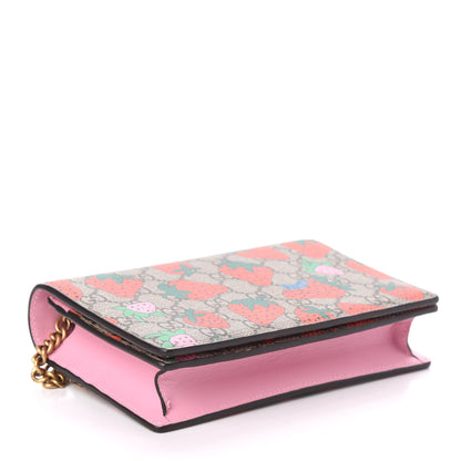 Gucci GG Supreme Monogram Strawberry Chain Wallet 4 of 9