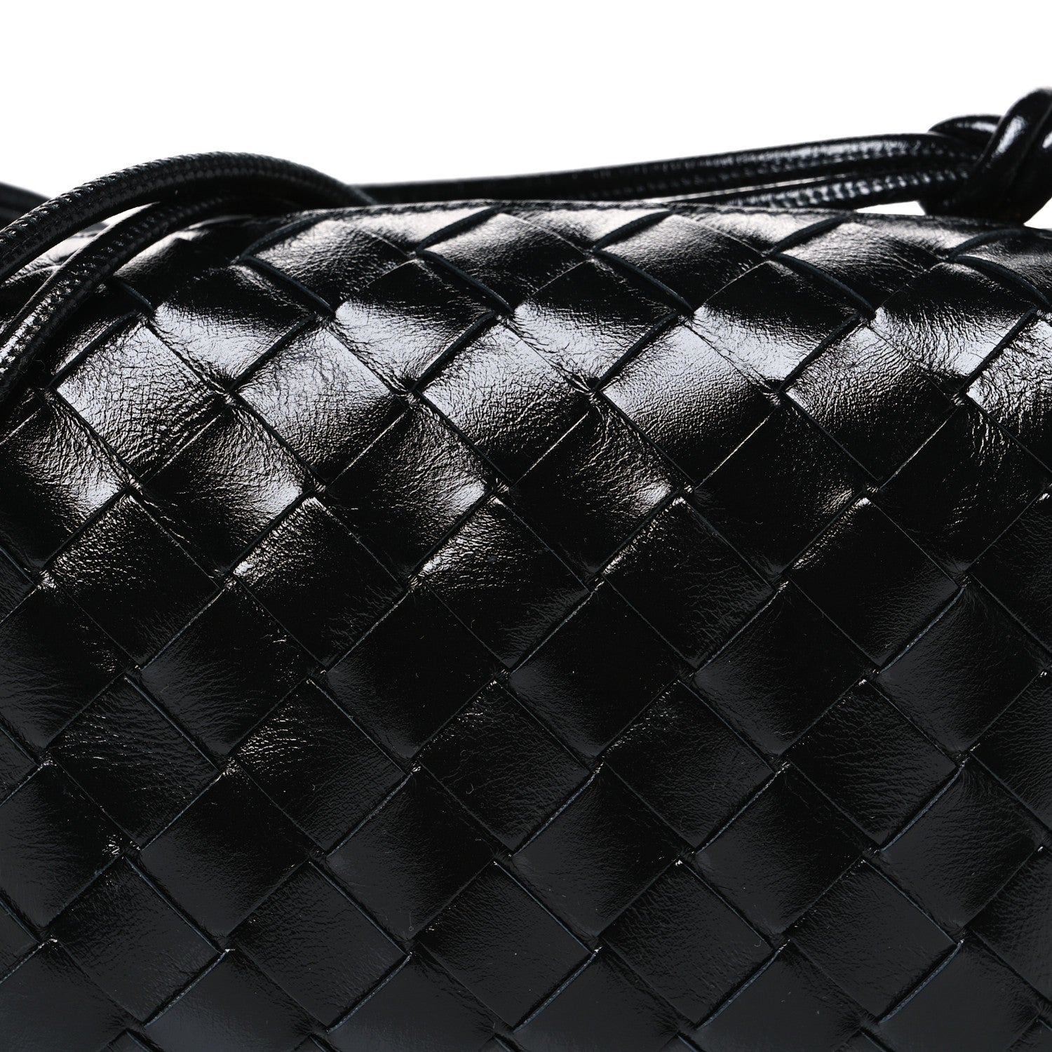 Bottega Veneta Polished Nappa Intrecciato Metallic Knot Mini Loop Camera Bag Black 7 of 9