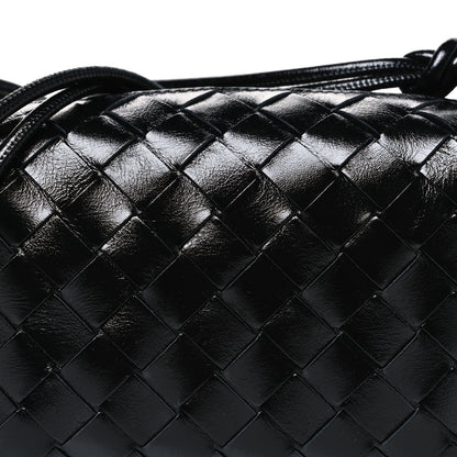 Bottega Veneta Polished Nappa Intrecciato Metallic Knot Mini Loop Camera Bag Black 7 of 9