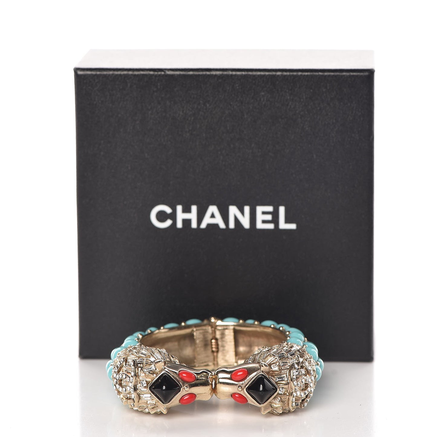 Crystal Lion Head Bracelet Gold