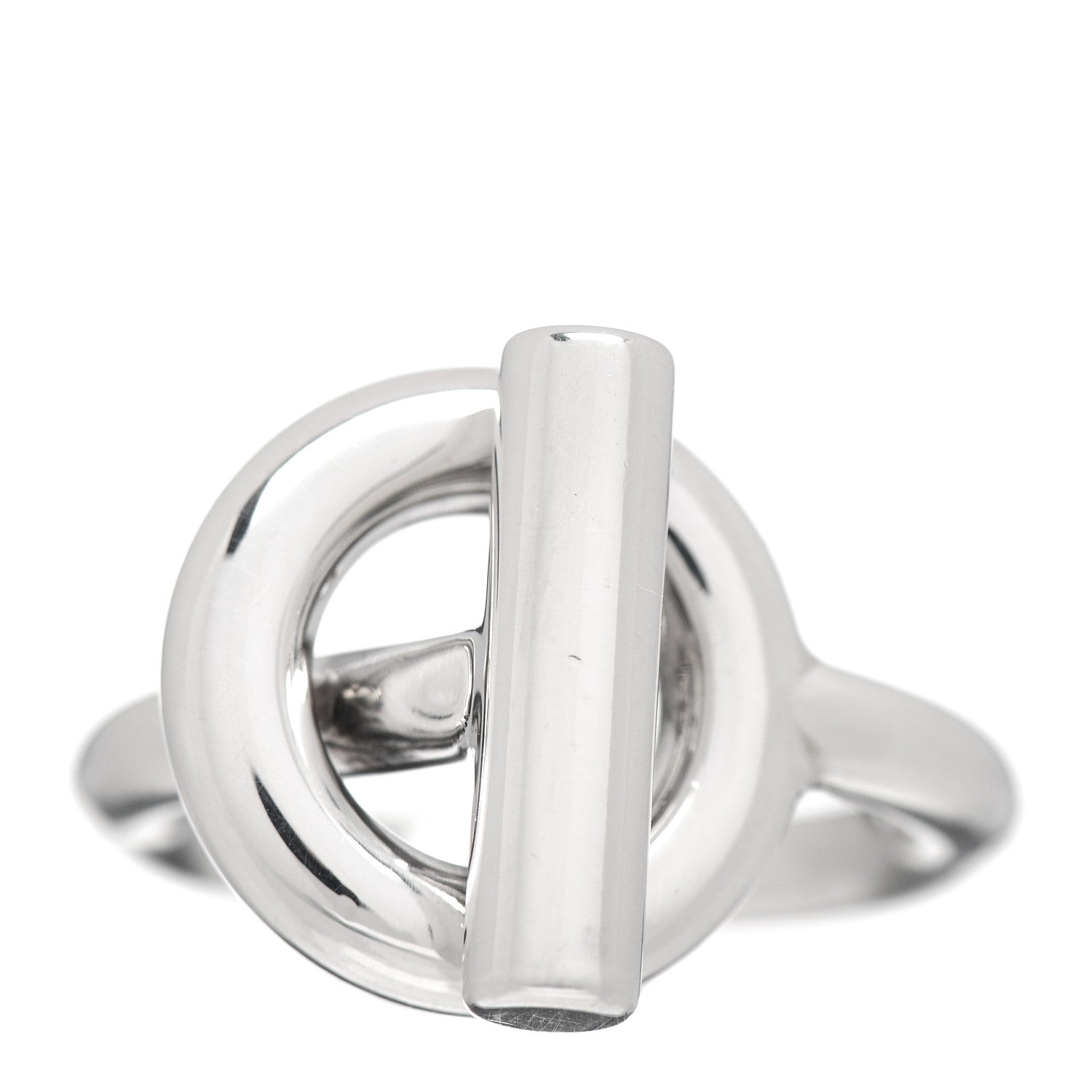 Hermes Sterling Silver GM Croisette Ring 50 5.5 1 of 5