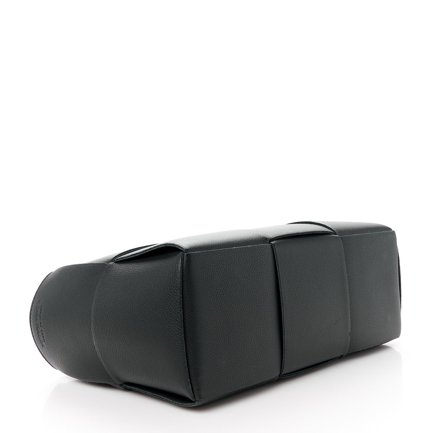 Grained Calfskin Intrecciato Small Arco Tote Black