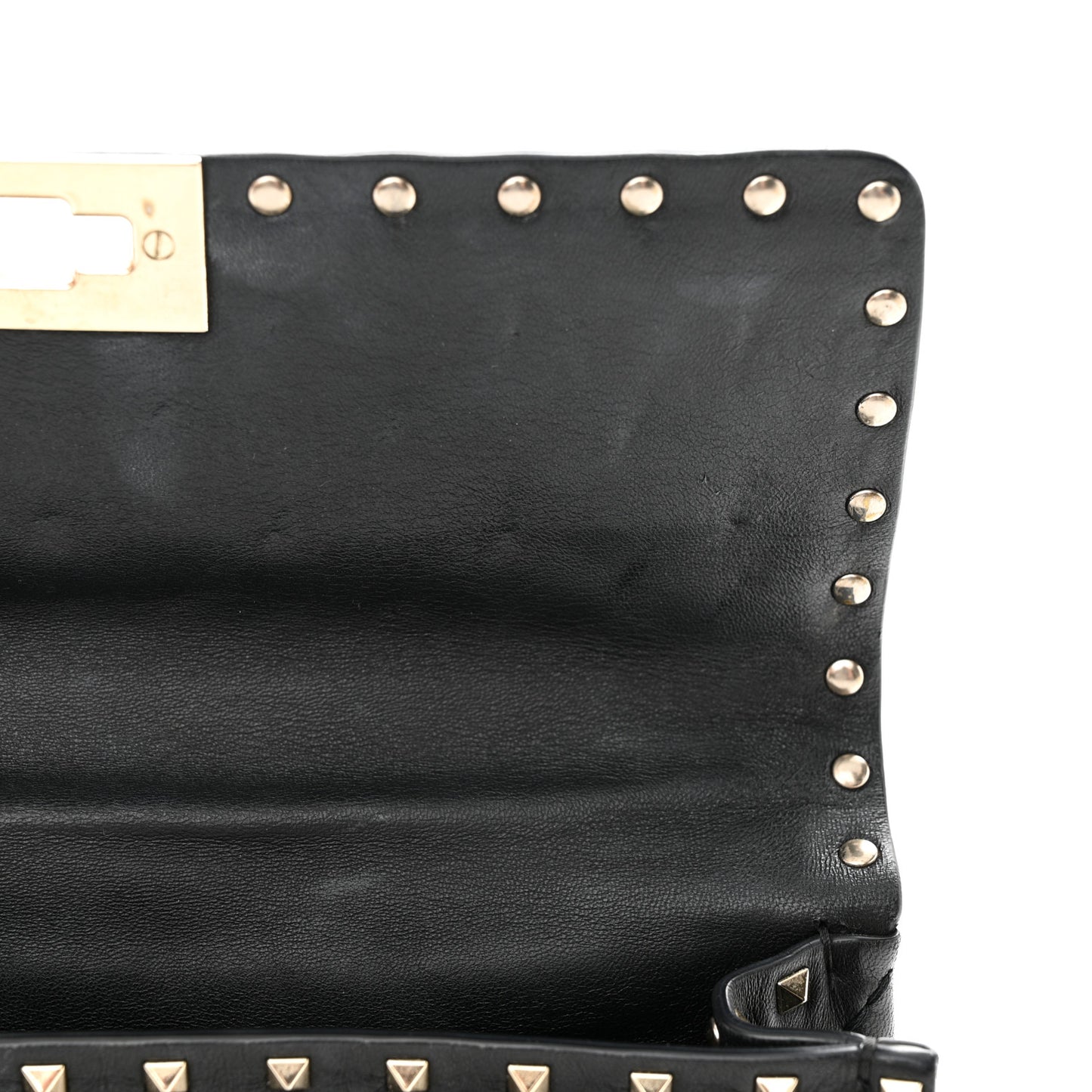 Nappa Medium Rockstud Spike Shoulder Bag Black