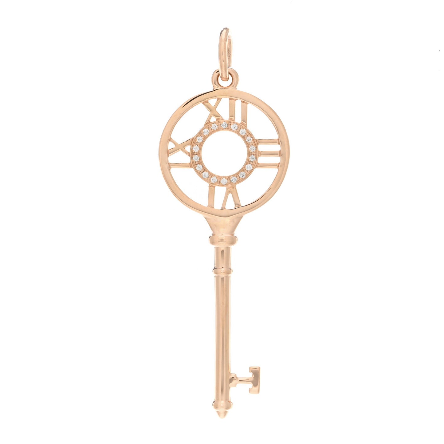 18K Rose Gold Diamond Atlas Key Pendant