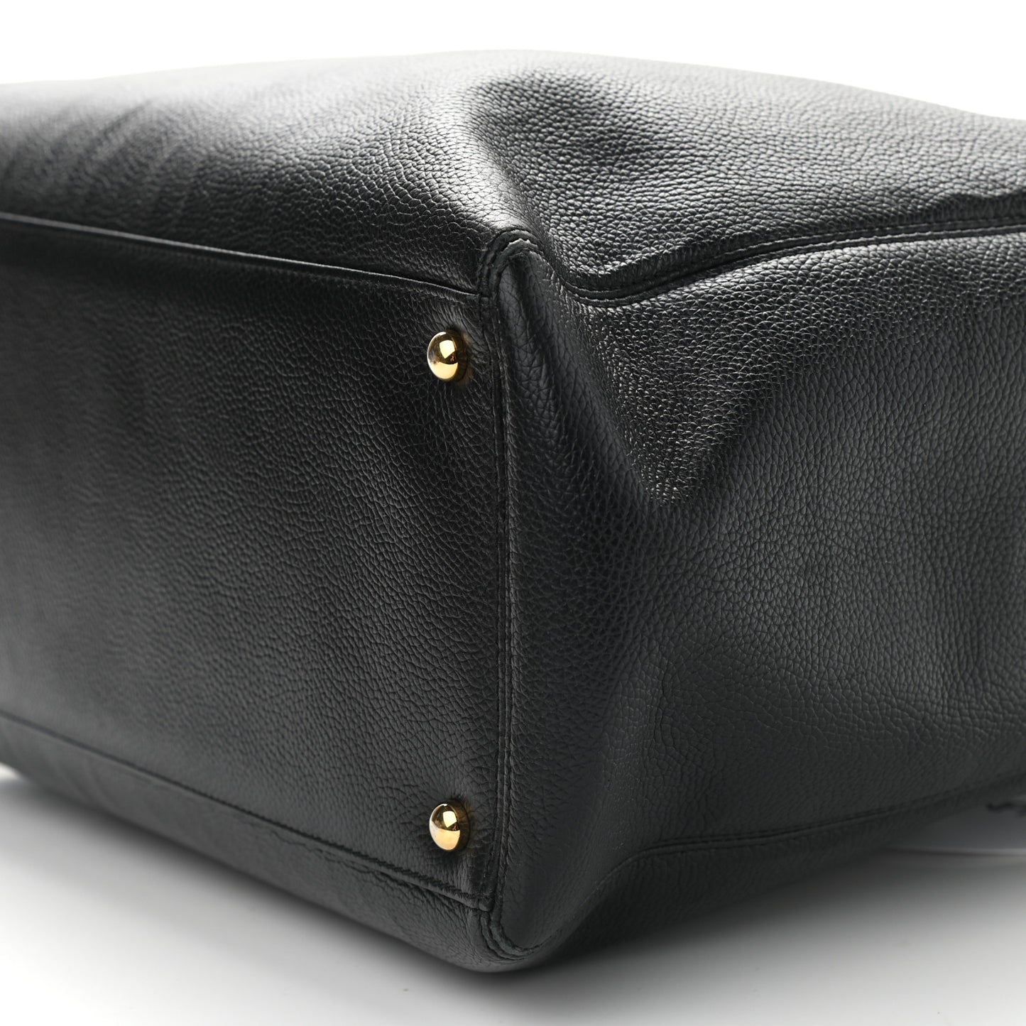 Calfskin Cerf Executive Shopper Tote Black