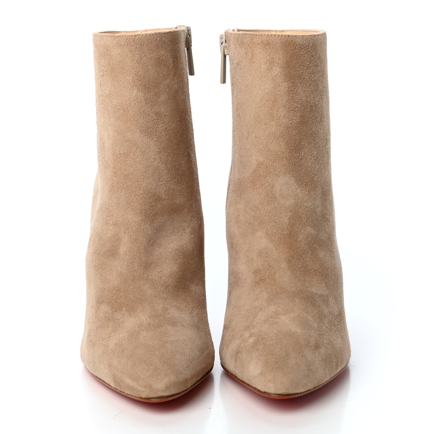 Christian Louboutin Veau Velours Eloise Booty 85 Ankle Boots 35 Nocciola 2 of 4