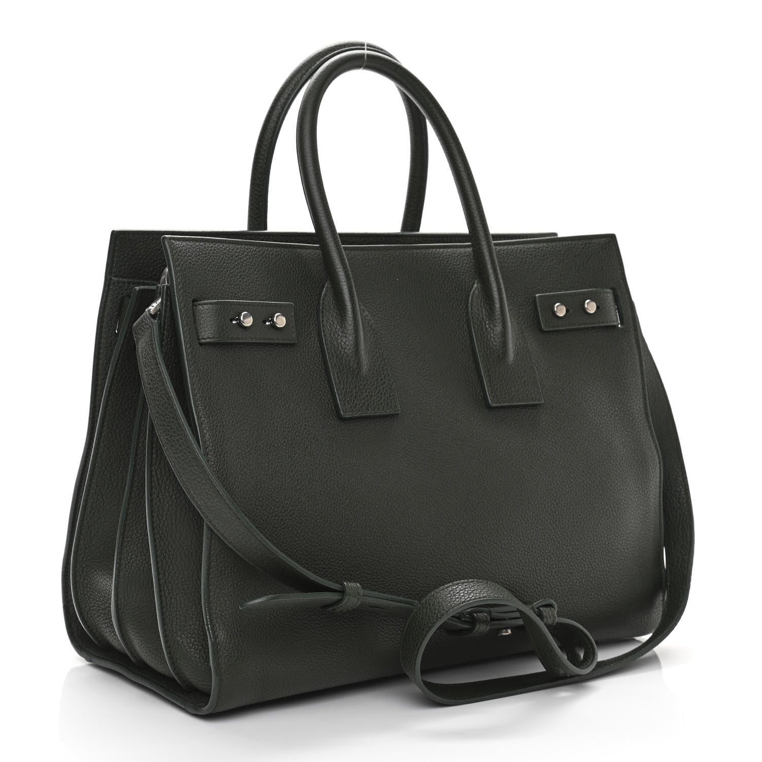 Saint Laurent Grained Calfskin Small Supple Sac De Jour Dark Vert 2 of 9