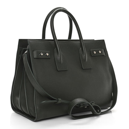 Saint Laurent Grained Calfskin Small Supple Sac De Jour Dark Vert 2 of 9