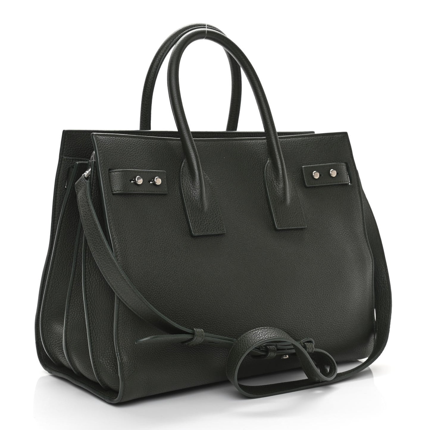 Grained Calfskin Small Supple Sac De Jour Dark Vert