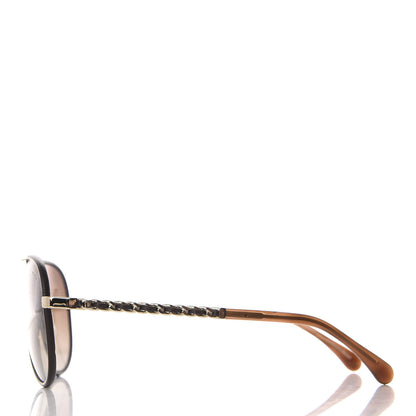 Chanel Metal Polarized Pilot Winter Sunglasses 4219-Q Brown 3 of 8