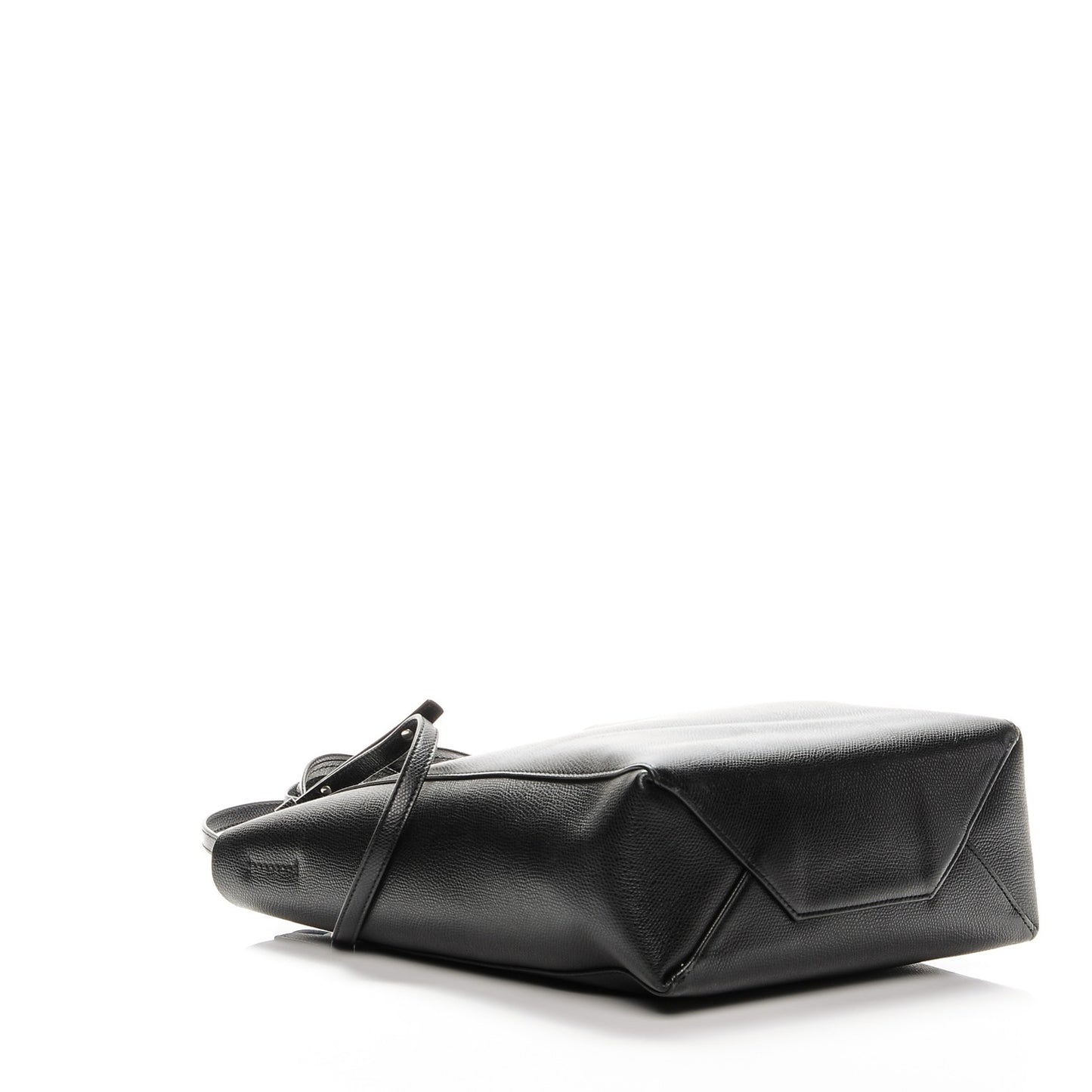 Grained Calfskin Small Vertical Cabas Black