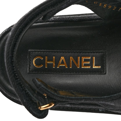 Chanel Denim Printed Dad Sandals 39.5 Black 7 of 8