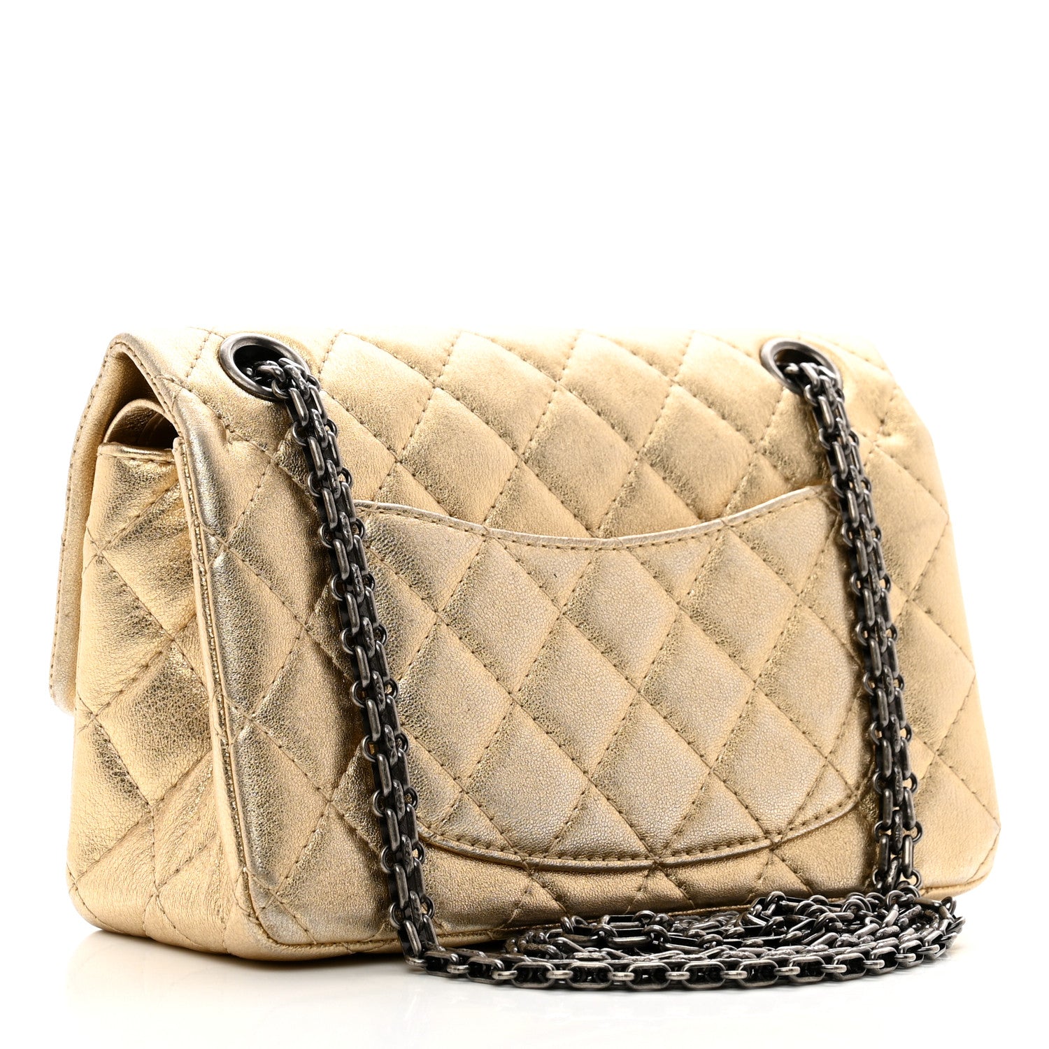 Chanel Metallic Lambskin Quilted 2.55 Reissue 224 Flap Gold 3 of 15