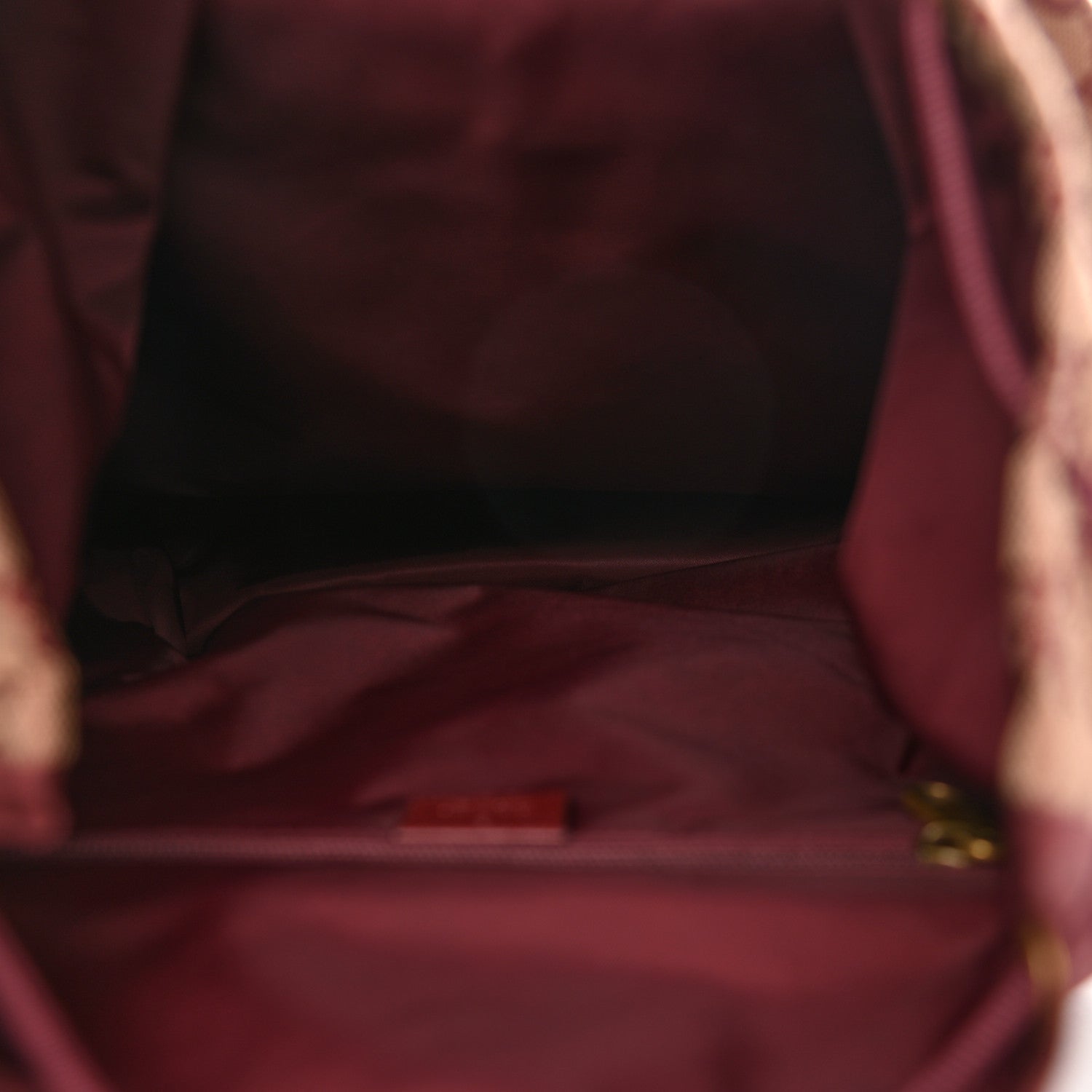 Gucci GG Monogram Script Logo Large Double Pocket Backpack Sahara Rubino Bordeaux 6 of 16
