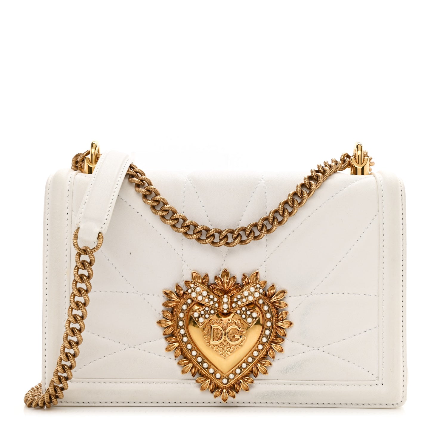 Calfskin Mini Devotion Crossbody Bag White