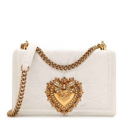 Dolce & Gabbana Calfskin Mini Devotion Crossbody Bag White 1 of 13