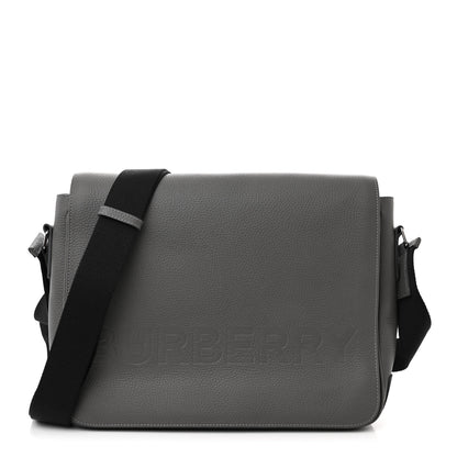 Burberry Calfskin Logo Messenger Charcoal Grey 1 of 13