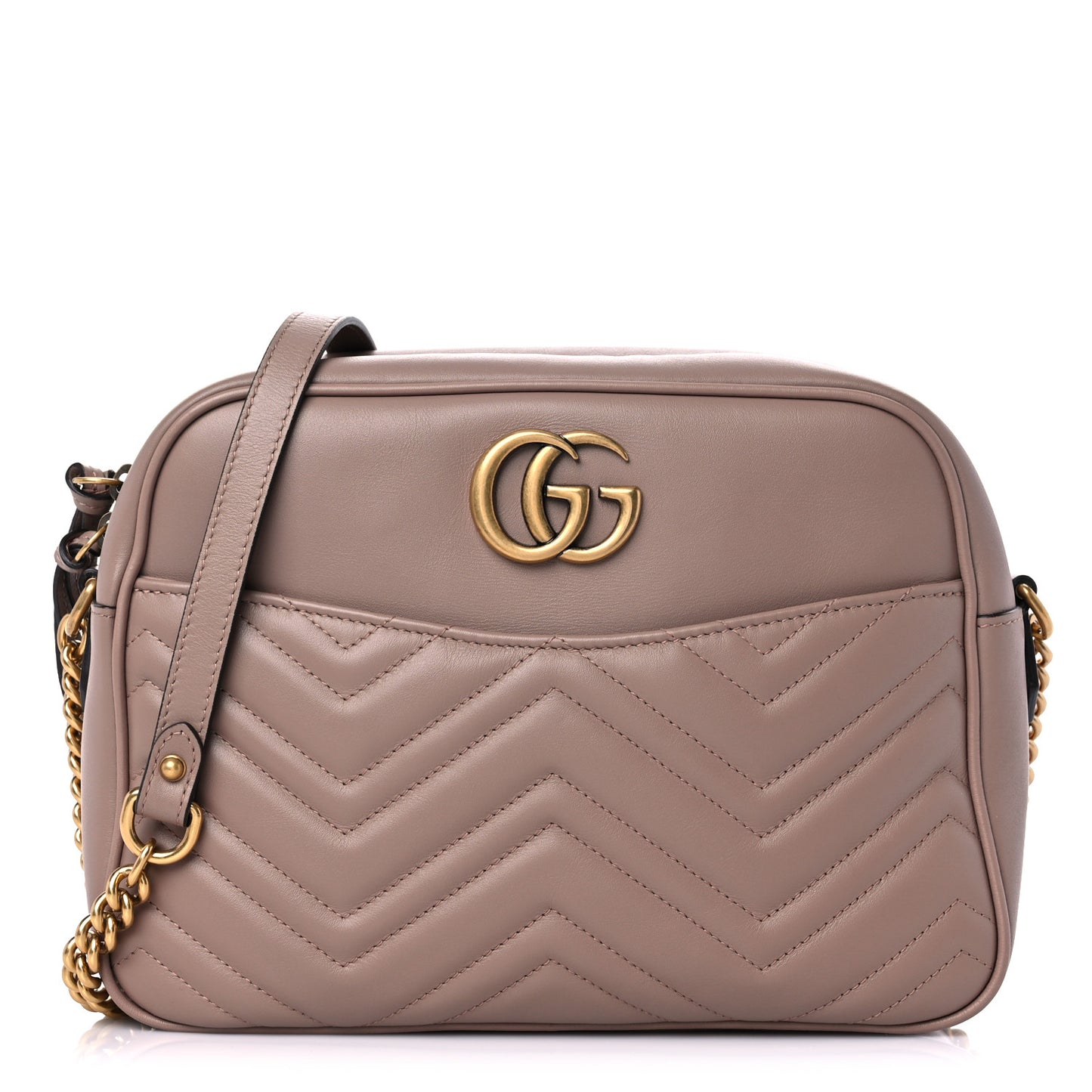 Calfskin Matelasse Medium GG Marmont Chain Shoulder Bag Porcelain Rose