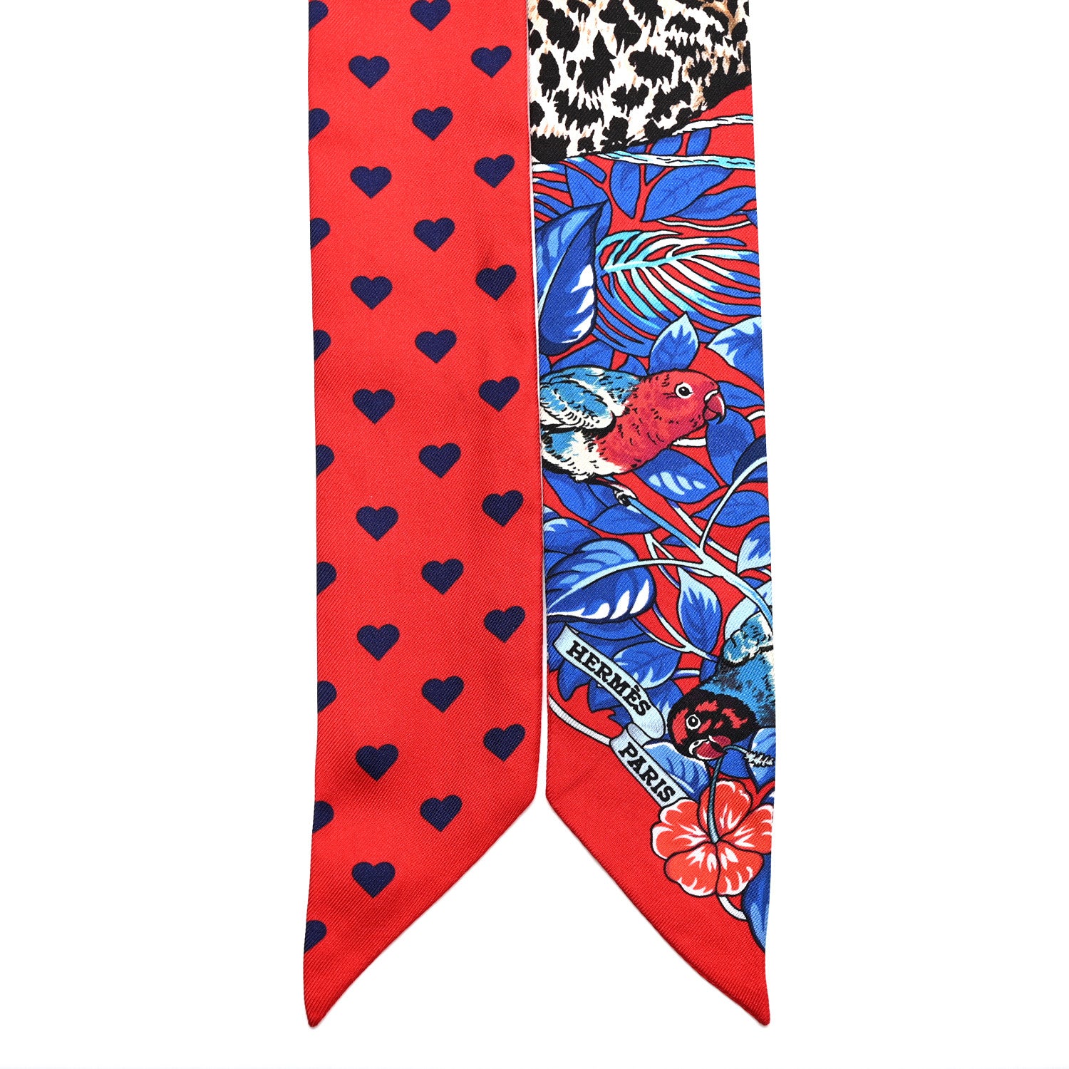 Hermes Silk Jungle Love Love Twilly Rouge Marine Fauve 2 of 6