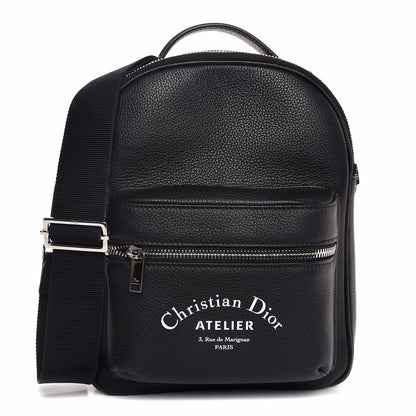 Christian Dior Grained Calfskin Mini Rider Backpack Black 1 of 7