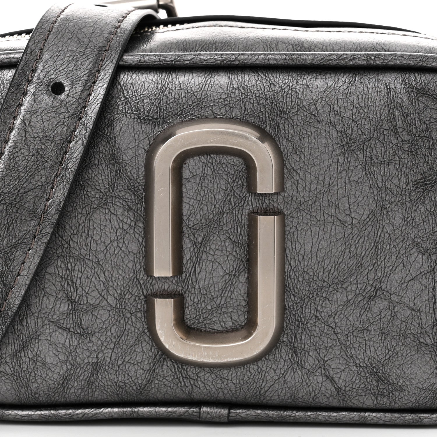 Marc Jacobs Calfskin Metallic Snapshot Camera Bag Grey 9 of 11