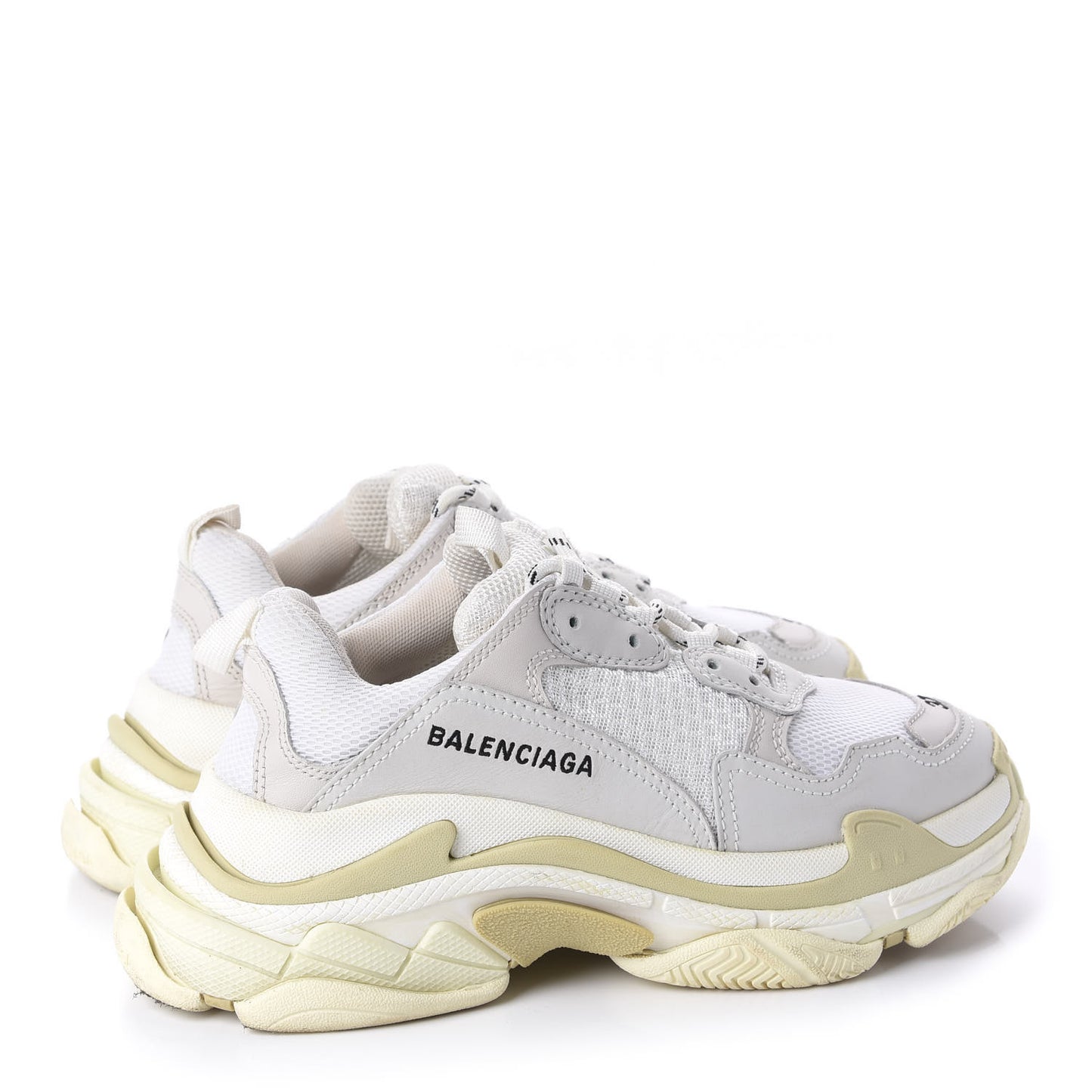 Fabric Mesh Womens Triple S Sneakers 37 White