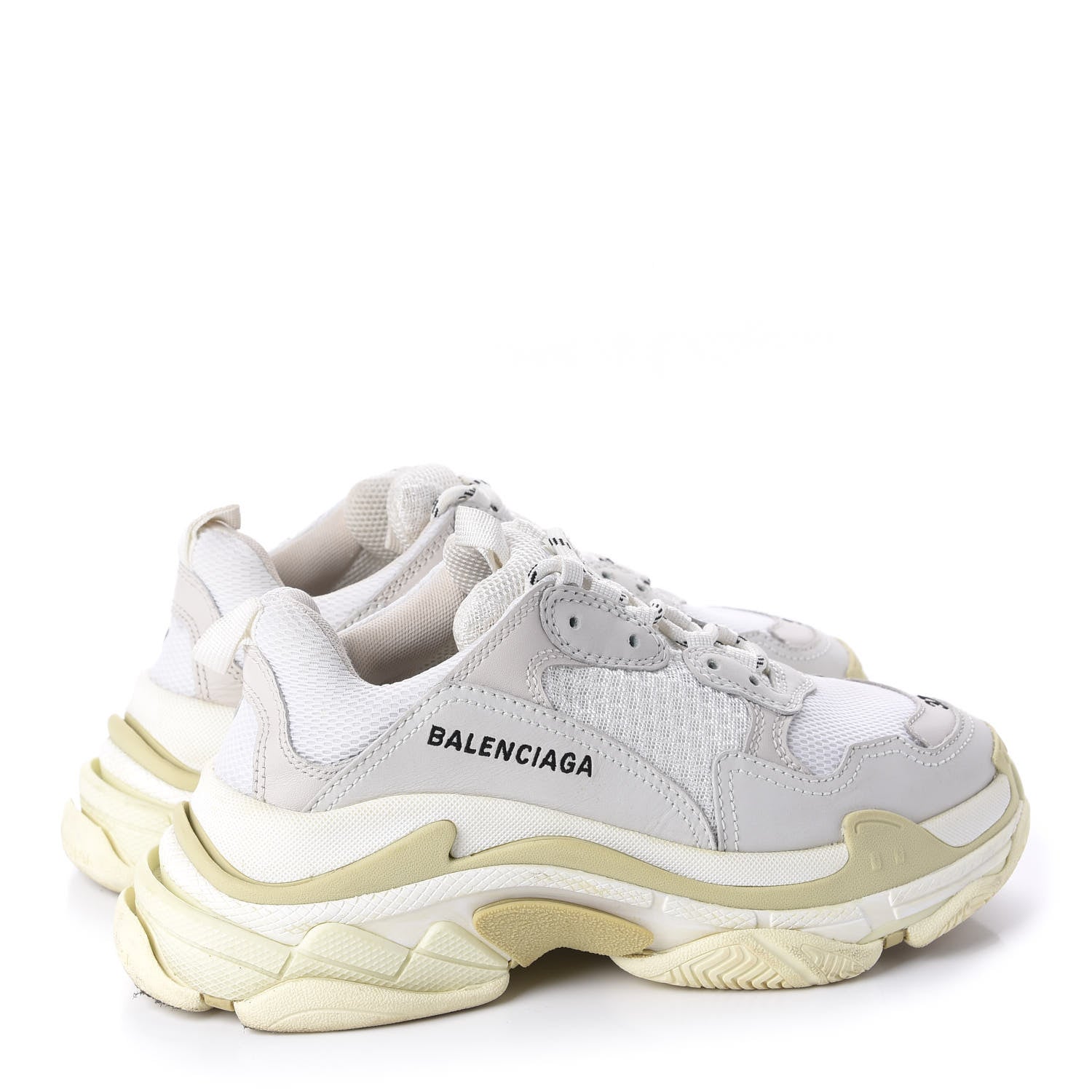 Balenciaga Fabric Mesh Womens Triple S Sneakers 37 White 4 of 8