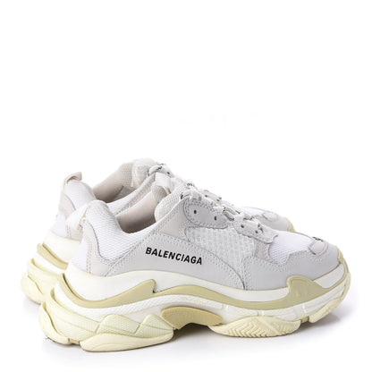 Balenciaga Fabric Mesh Womens Triple S Sneakers 37 White 4 of 8