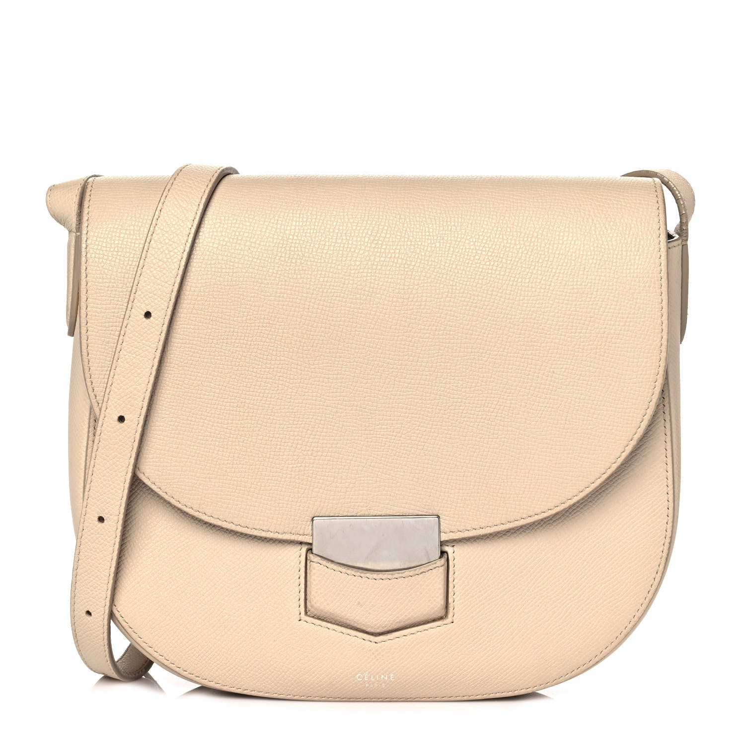 Celine Grained Calfskin Small Trotteur Light Taupe 1 of 8
