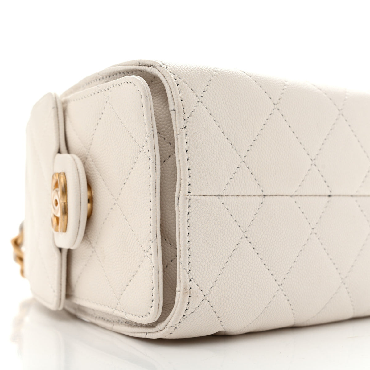 Caviar Quilted Mini Chanel 25 Handbag White