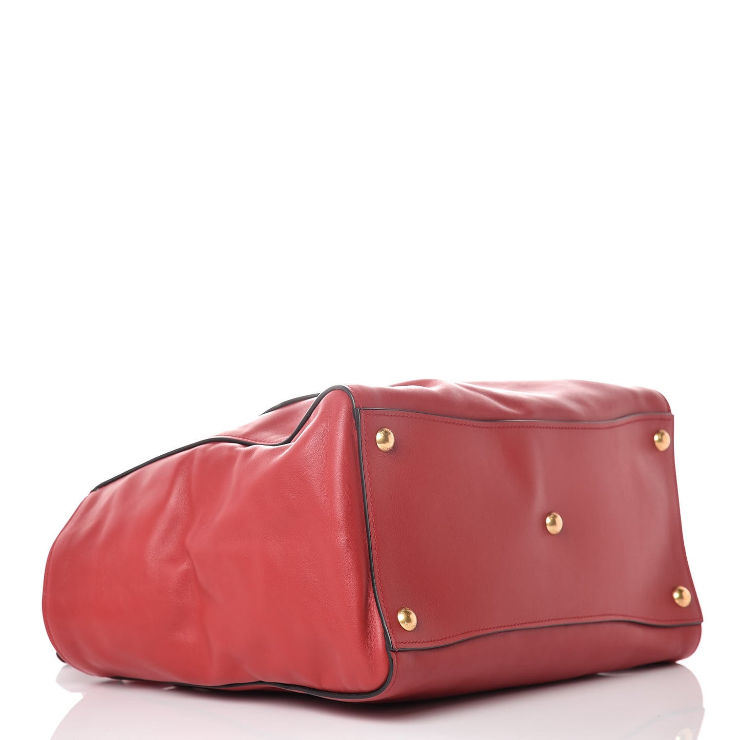 Glace Calfskin Twin Pocket Tote Fuoco
