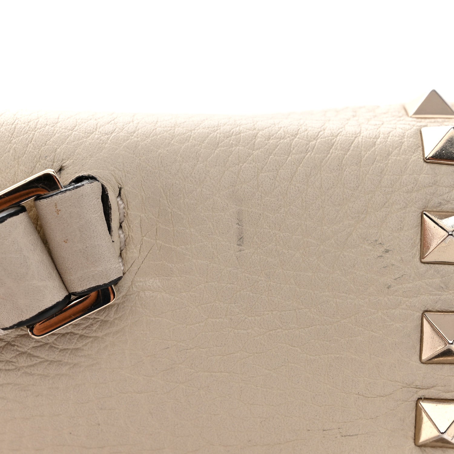 Valentino Garavani Grained Calfskin Rockstud Top Handle Flap Shoulder Bag Light Ivory 12 of 20