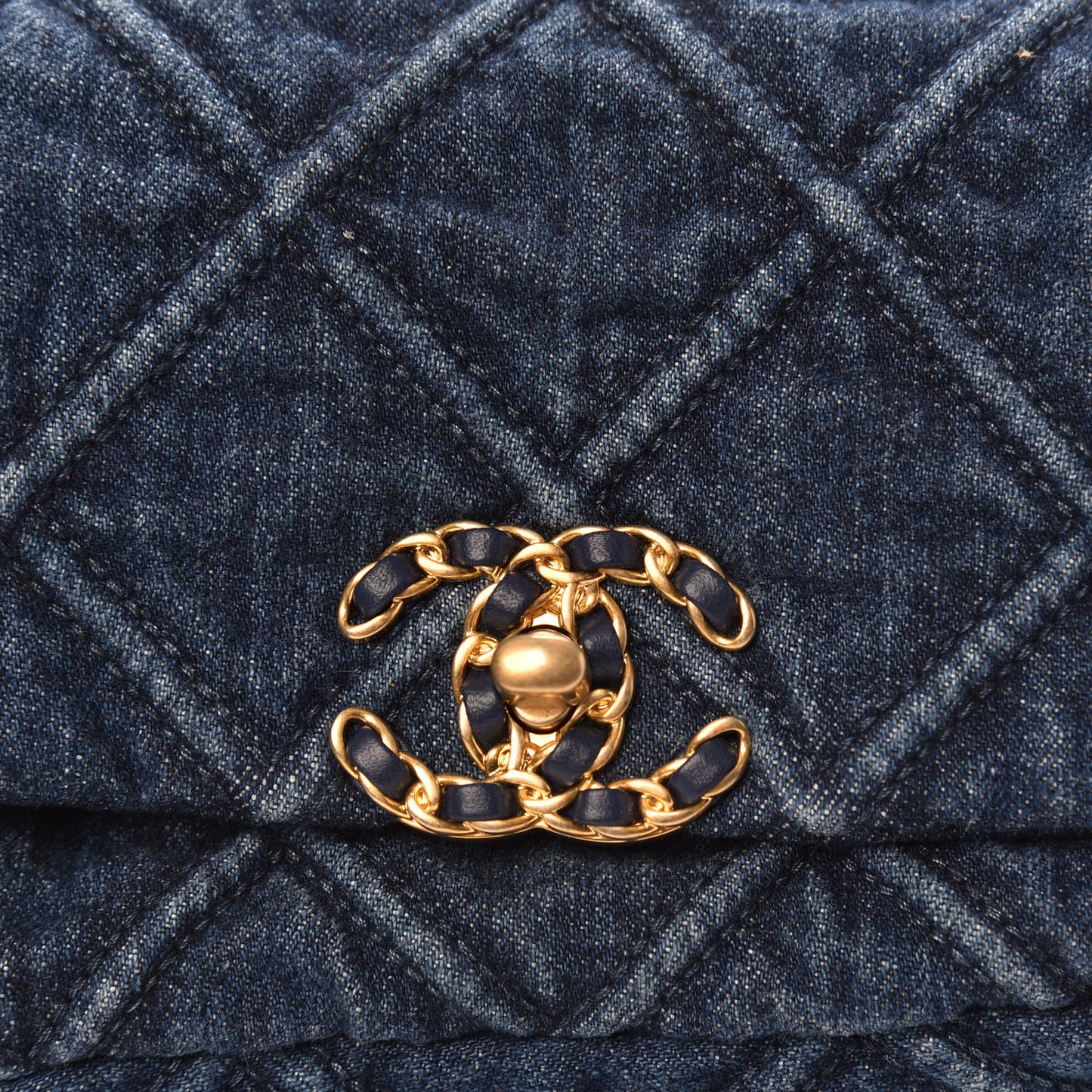Denim Quilted 19 Belt Bag Blue