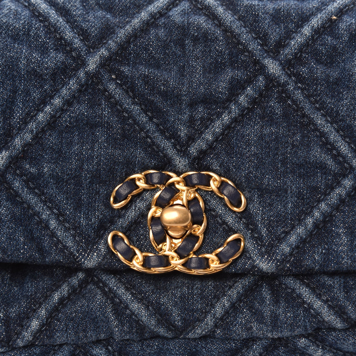 Chanel Denim Quilted 19 Belt Bag Blue 8 of 11