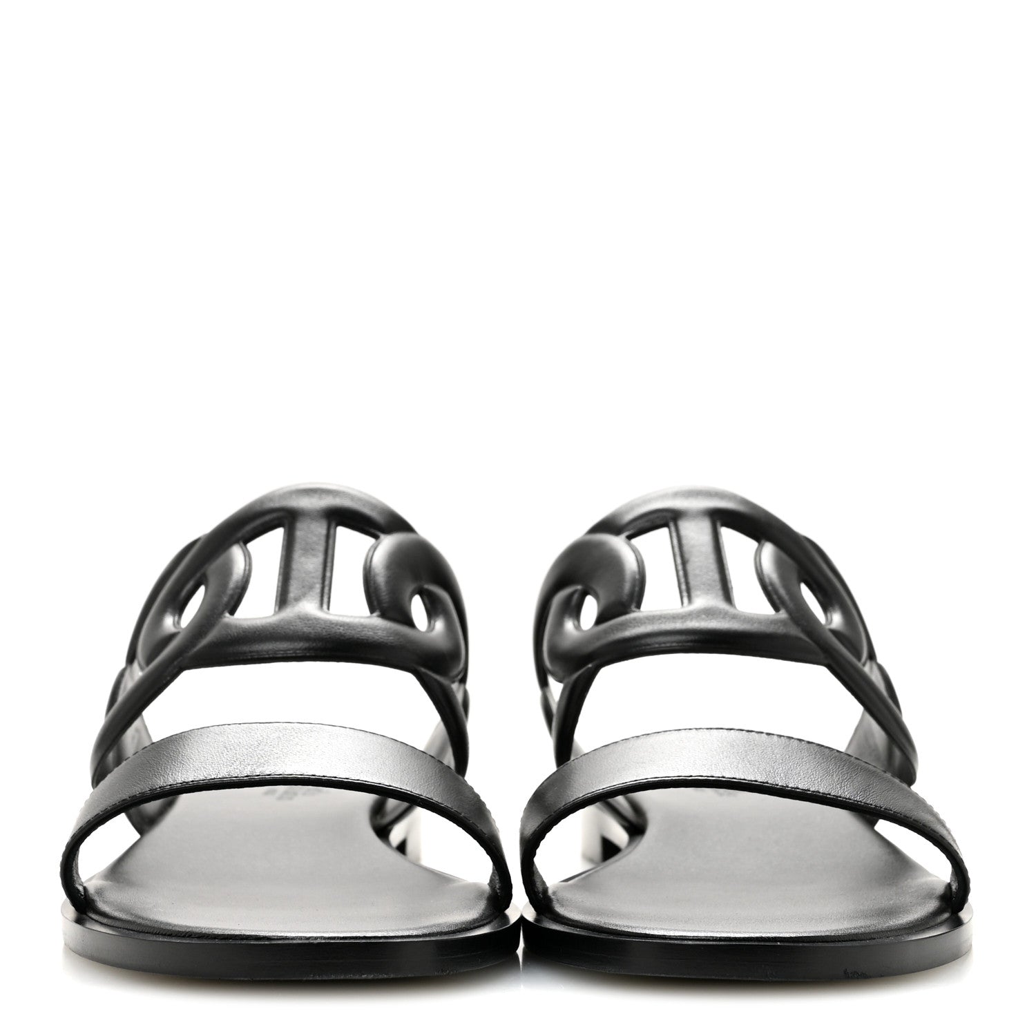 Hermes Nappa Lagune Sandals 39 Black 3 of 10