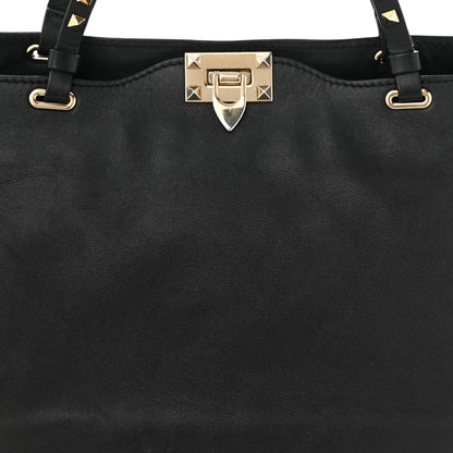 Valentino Garavani Vitello Medium Rockstud Tote Black 7 of 14