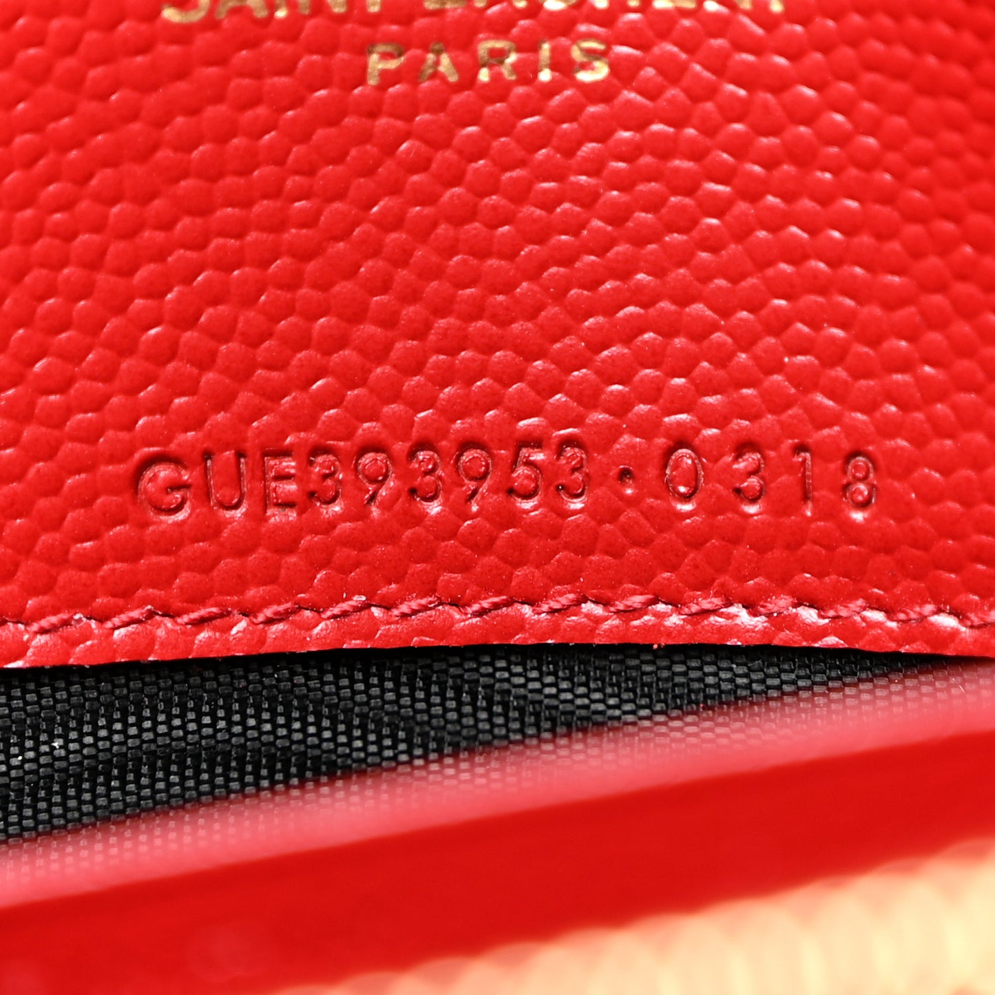 Grain De Poudre Matelasse Chevron Monogram Envelope Chain Wallet New Red