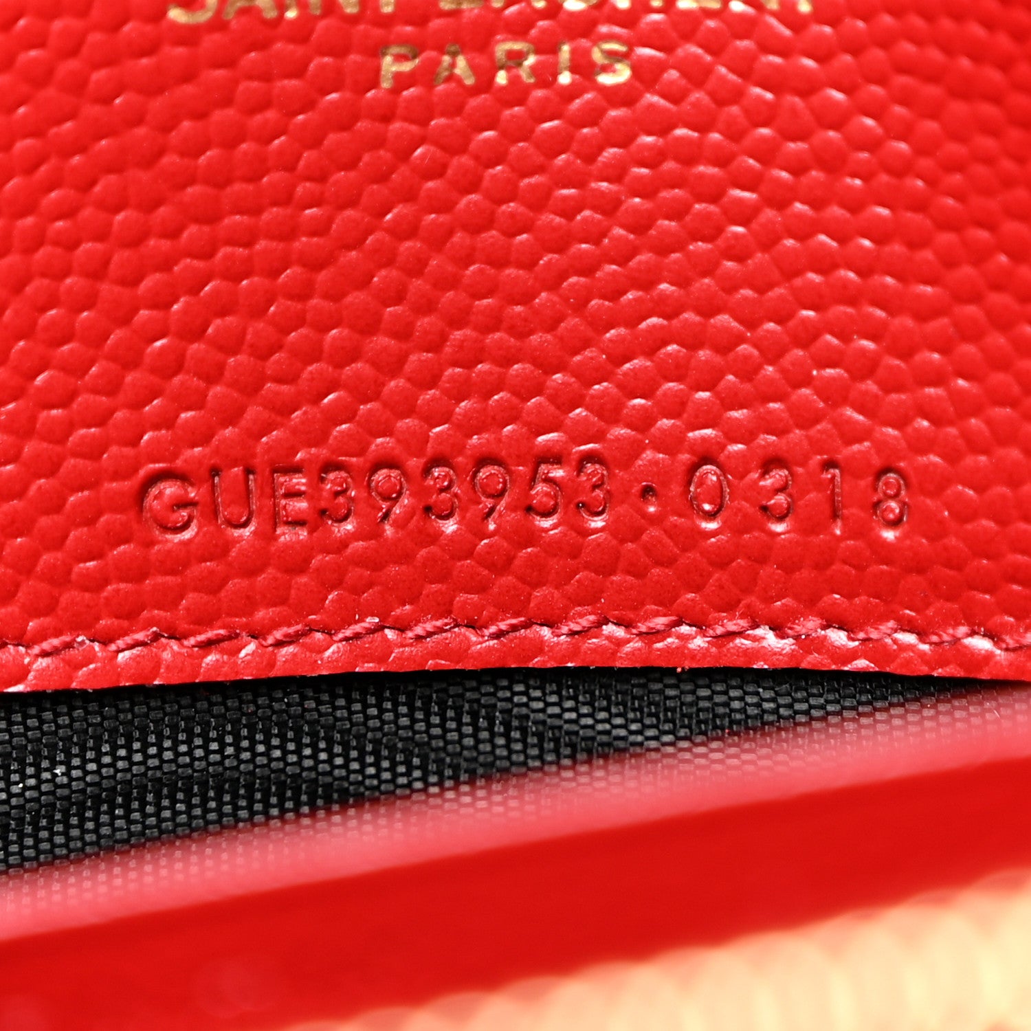 Saint Laurent Grain De Poudre Matelasse Chevron Monogram Envelope Chain Wallet New Red 7 of 10