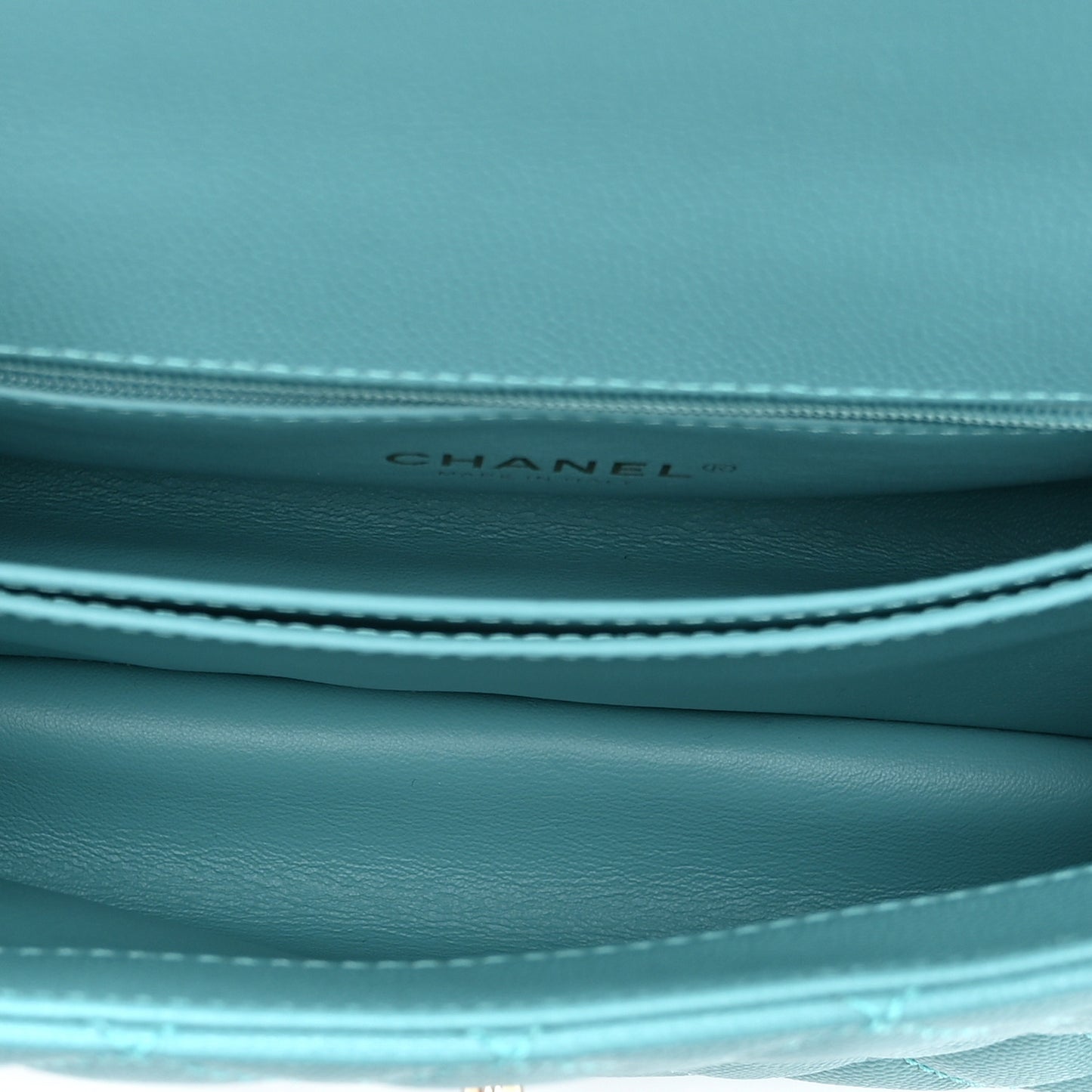 Caviar Quilted Mini Coco Handle Flap Turquoise