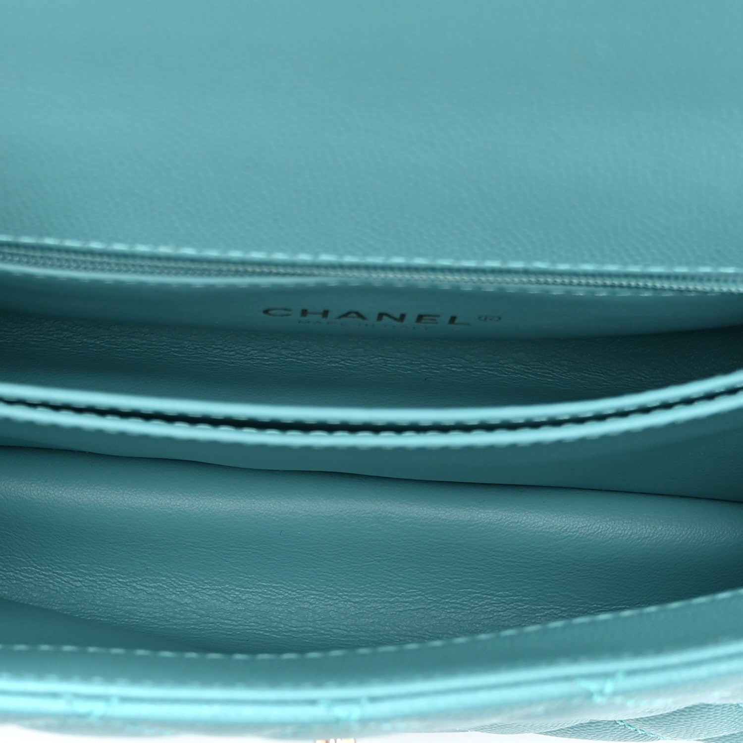 Chanel Caviar Quilted Mini Coco Handle Flap Turquoise 5 of 10