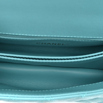 Chanel Caviar Quilted Mini Coco Handle Flap Turquoise 5 of 10