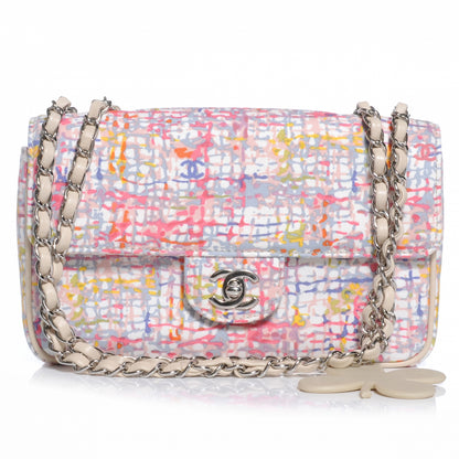 Chanel Canvas Watercolor Tweed Print Clover Small Flap 1 of 8