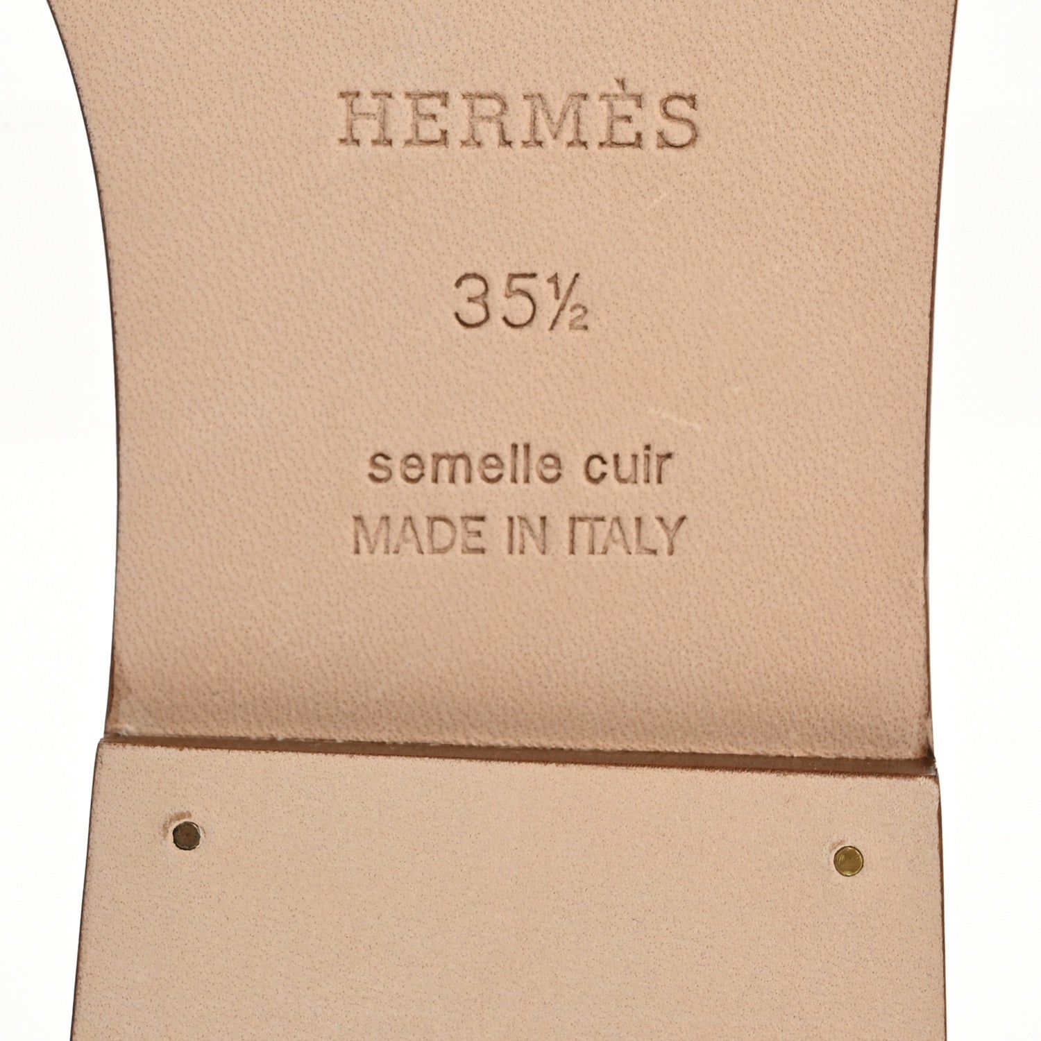 Hermes Box Calfskin Oran Sandals 35.5 Gold 8 of 10