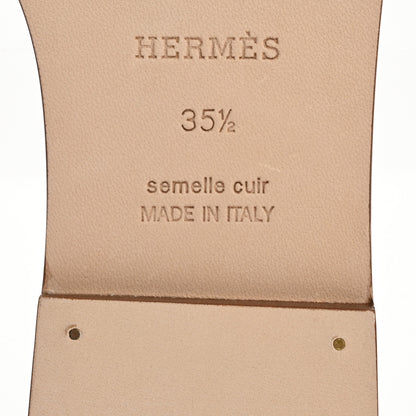 Hermes Box Calfskin Oran Sandals 35.5 Gold 8 of 10