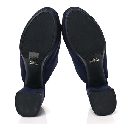 Prada Camoscio Platform 65mm Slide Sandals 37.5 Blue 5 of 9