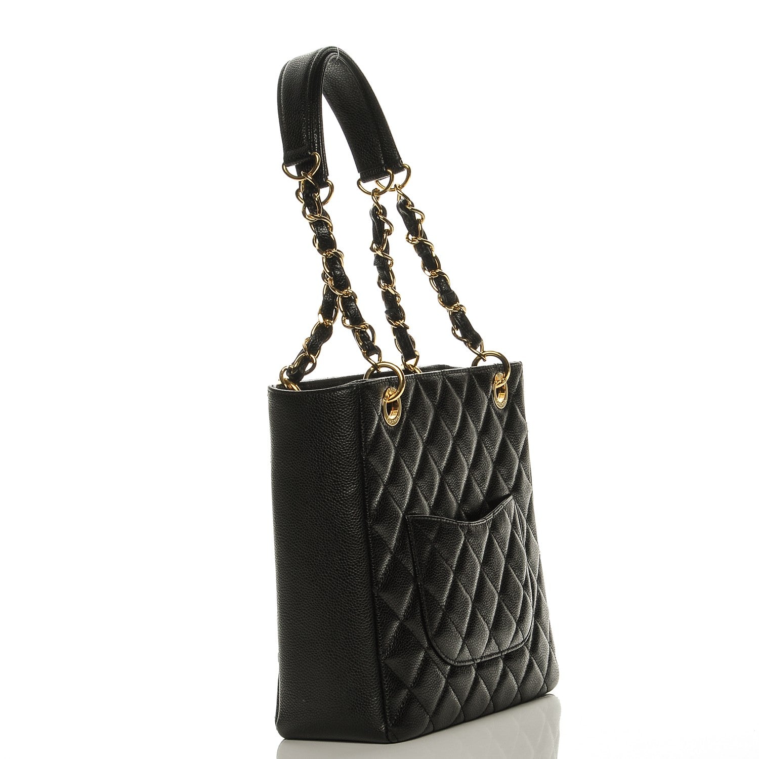 Chanel Caviar Quilted Petit Shopping Tote PST Black 3 of 8